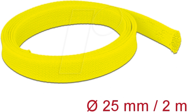 DELOCK 20750 - Geflechtschlauch dehnbar 2 m x 25 mm gelb