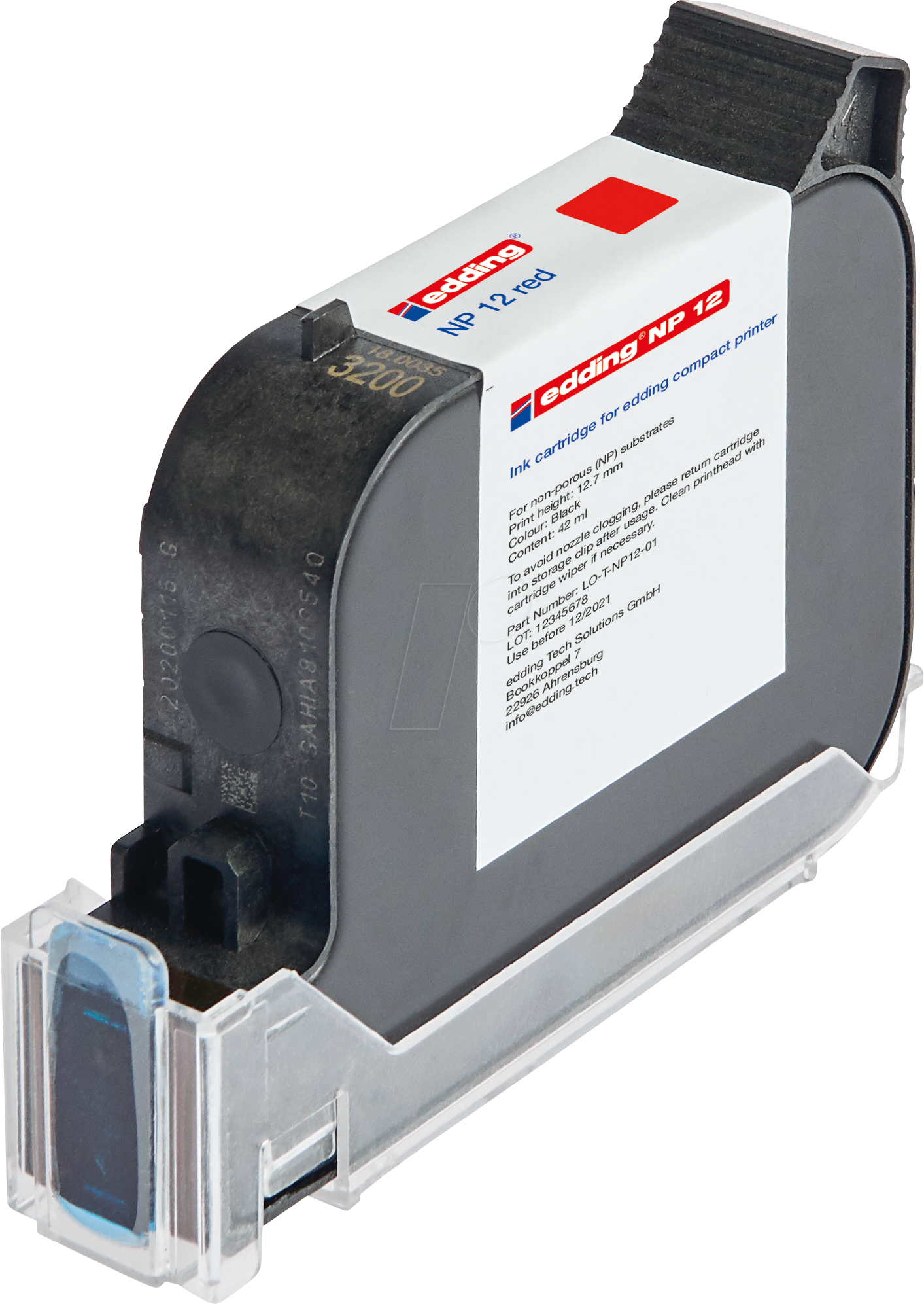 EDD LOT12NP02 - edding Tintenkartusche NP 12 - Rot