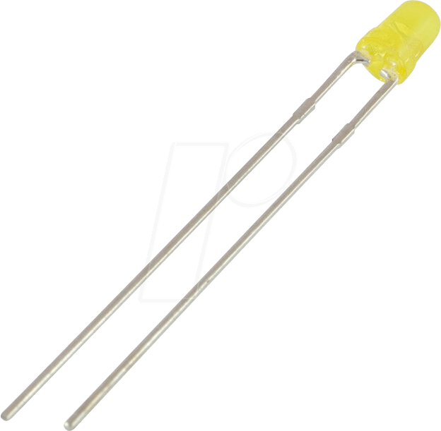 Thumbnail - LED BL 5MM GE - Blink-LED, 5 mm, bedrahtet, 2-Pin, gelb, 20 mcd, 60°