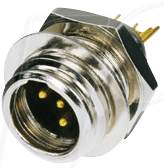 REAN T4MP - TINY xlr Einbaustecker, 4-pol, Wandstärken bis 6 mm