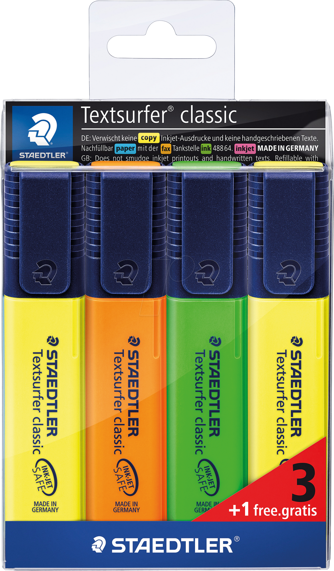 STAEDTLER 364SW4 - Textmarker, Keilspitze, 1-5 mm, 4 Stück