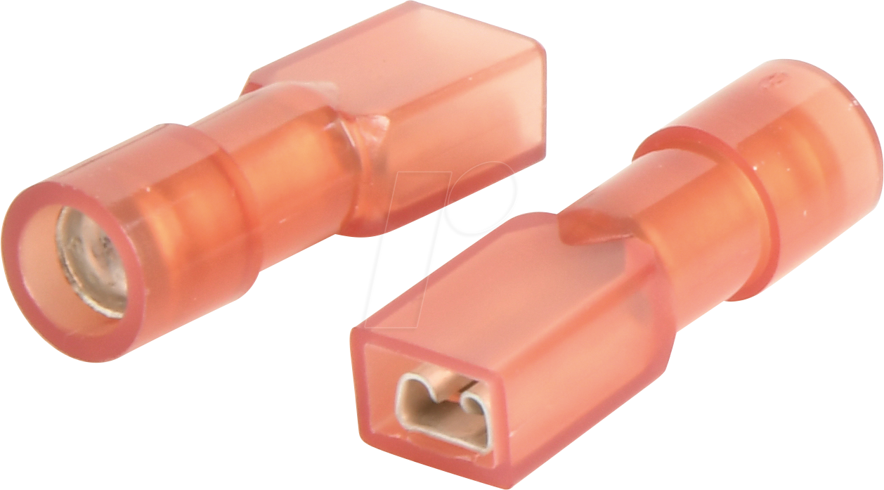 WE F610285N - 100x Flachsteckhülsen - 2,8 x 0,5, 0,5 - 1,5 mm², vollisoliert,