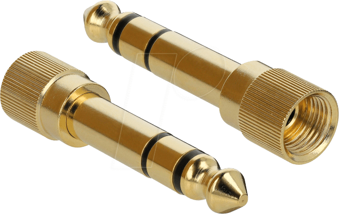 DELOCK 65983 - Adapter Audio Klinke 3,5 mm Bu > 6,35 mm St verschraubbar 3 Pin