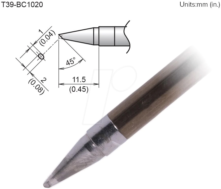 HAK T39-BC1020 - Aktiv-Lötspitze T39-BC1020, 2,00 mm, abgeschrägt, Fase