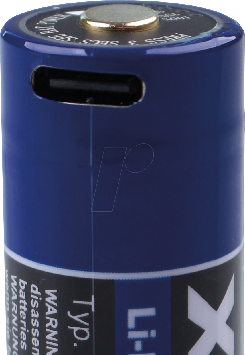 Thumbnail - XCELL 148105 - Li-Ion-Akku, 18650, 3,6 V, 3400 mAh, USB-C