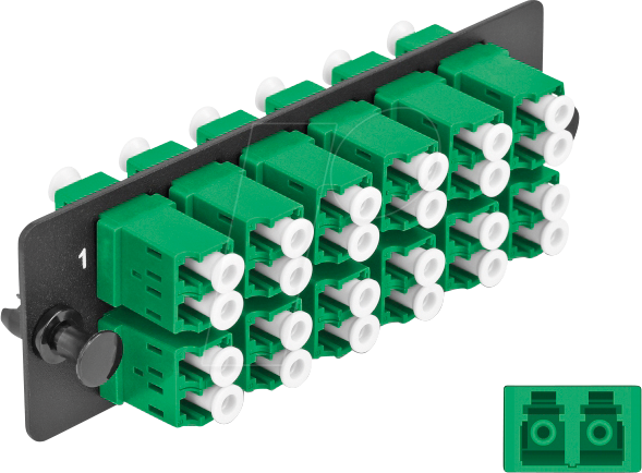 Thumbnail - DELOCK 66931 - LWL Adapter Panel, 12 Port, LC Duplex APC, grün