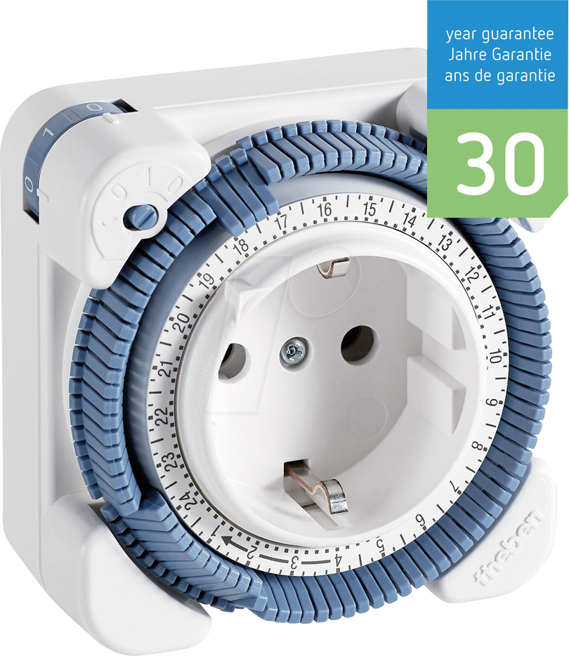 THEBEN 0260030 - Analoge Zeitschaltuhr, 24 Std. Tagesprogramm, 15-min-Takt, IP20