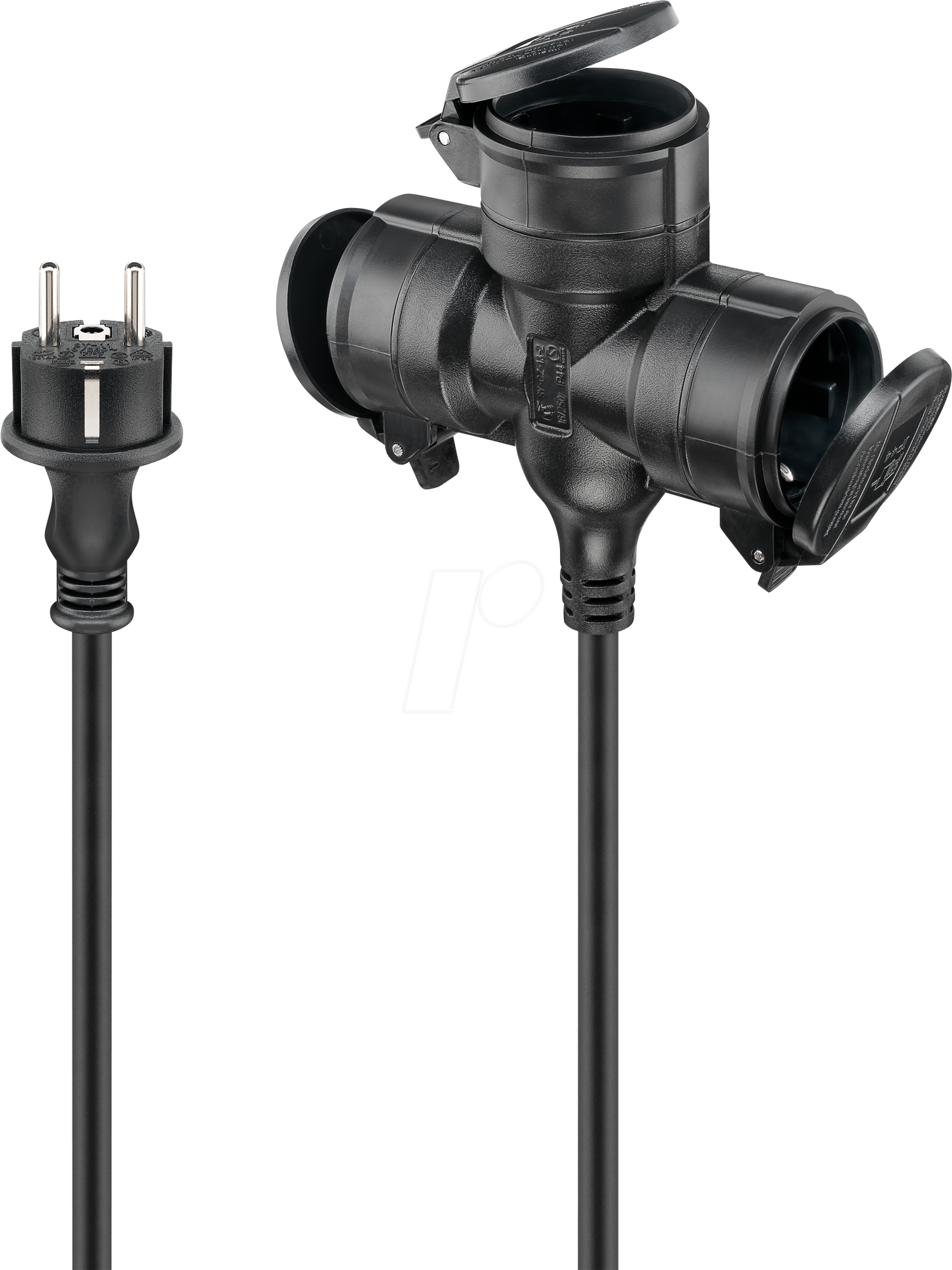 GB 65439 - Verlängerungskabel Outdoor, Verlängerung, 3 fach, 25 m, schwarz