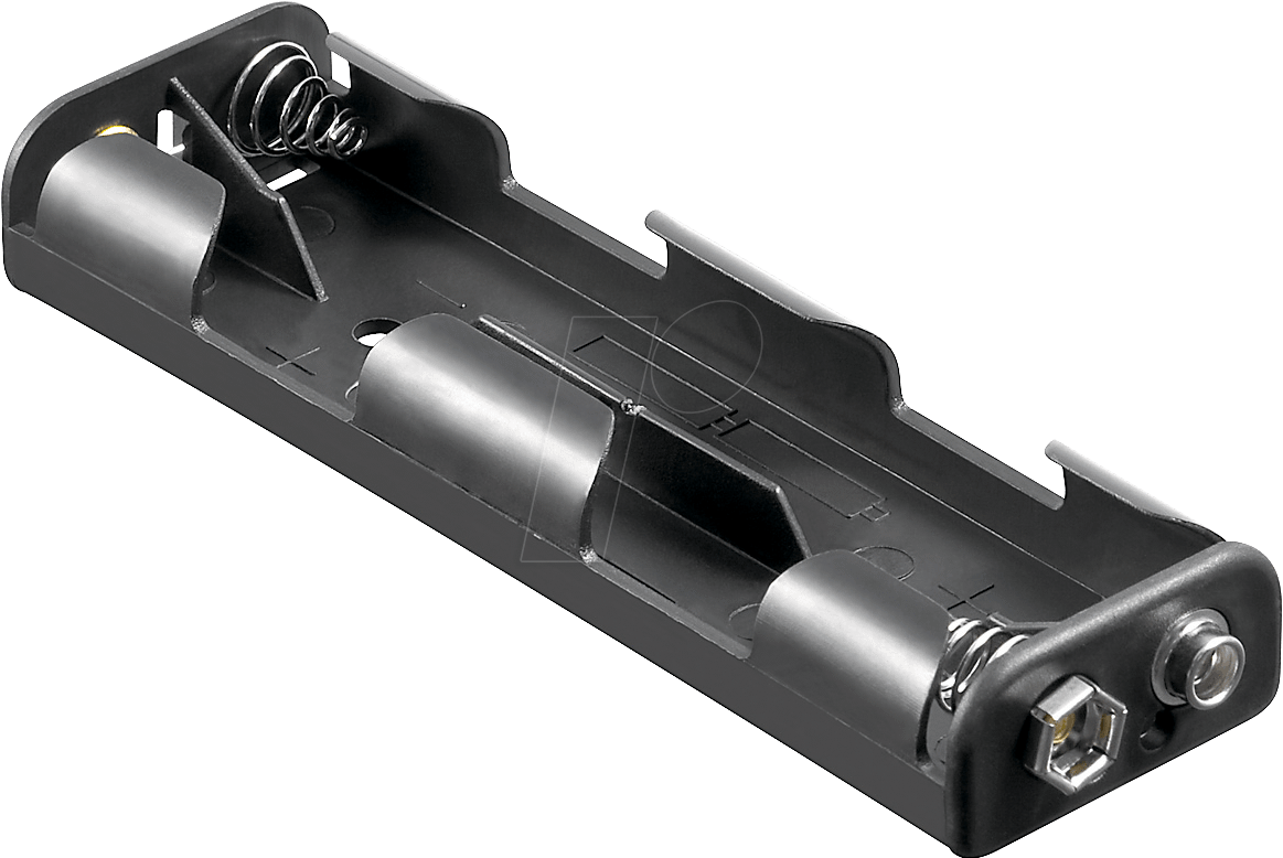 HALTER 4XUM3-2DK - Batteriehalter für 4 Mignonzellen (AA), Druckknopf