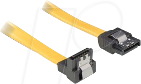 DELOCK 82479 - SATA 3 Gb/s Kabel gerade auf unten gewinkelt 50 cm gelb