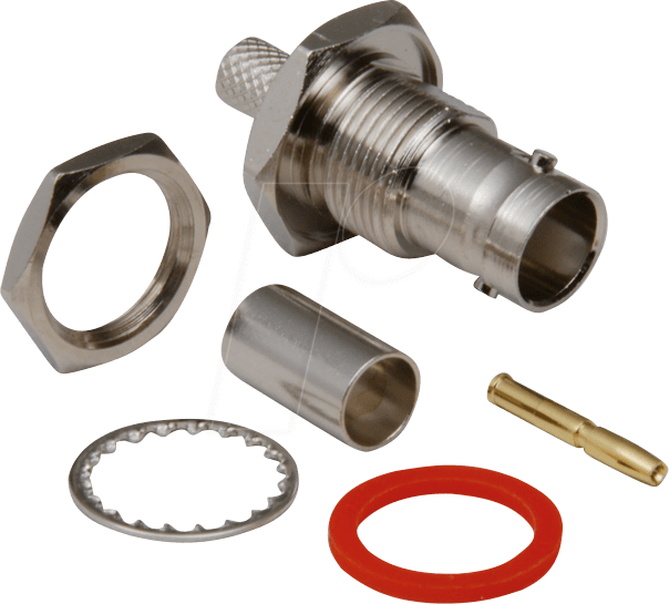 BNC 0401071D - BNC Einbaubuchse - Crimpmontage, RG 174/U