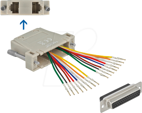 DELOCK 66836 - Adapter D-Sub HD 44Pin Crimp Buchse > 2 x RJ45 Buchse Montagesat
