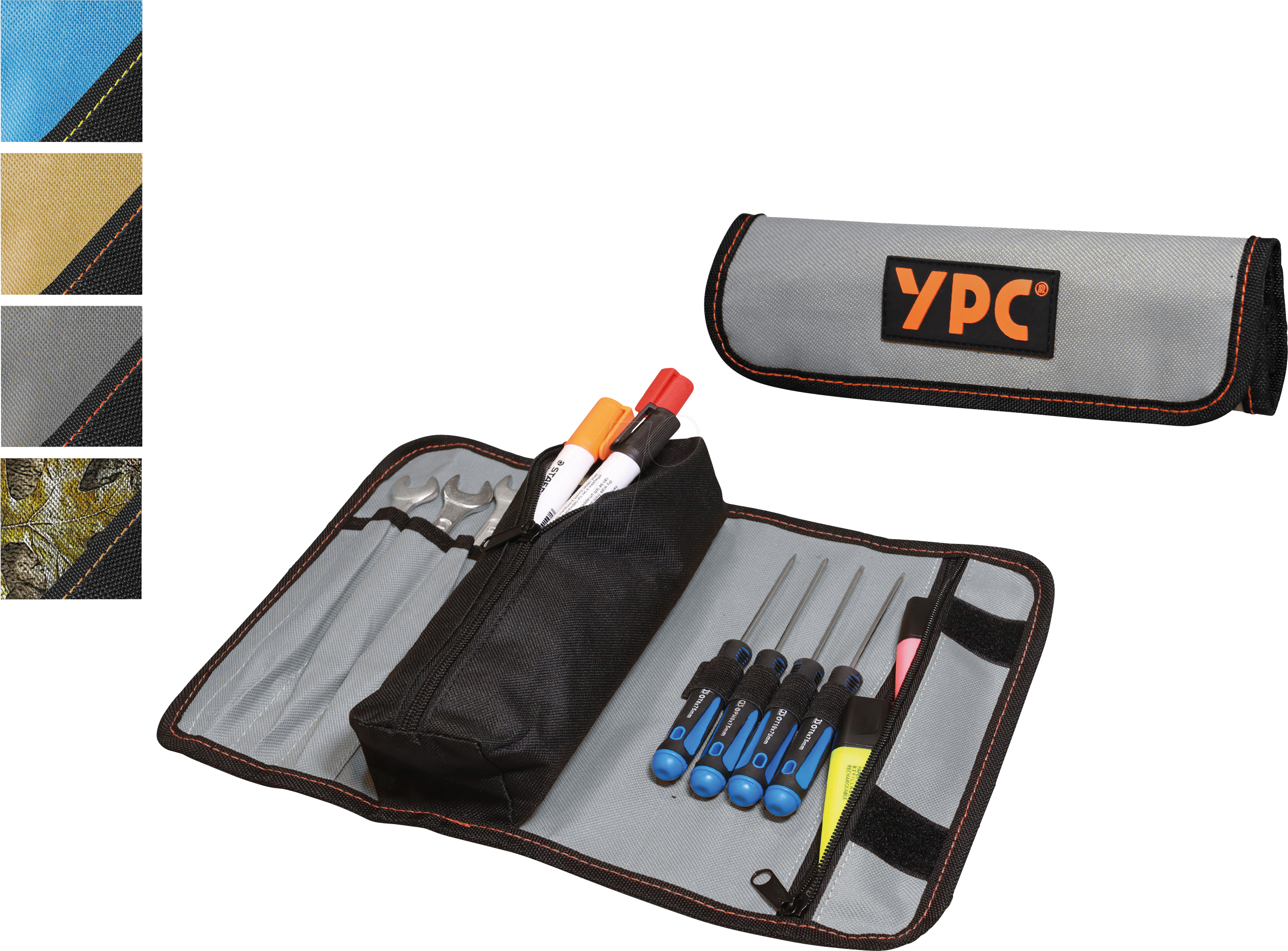 YPC BG00012BKGY - ''VarioRoll M'' Werkzeug Rolltasche, Grau-Schwarz, 36x25cm