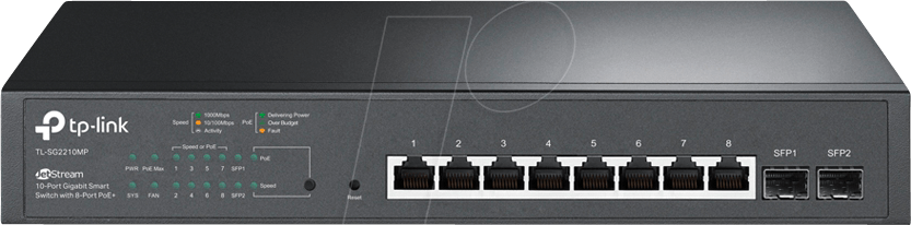 TPLINK SG2210MP - Switch, 10-Port, Gigabit Ethernet, PoE+, SFP