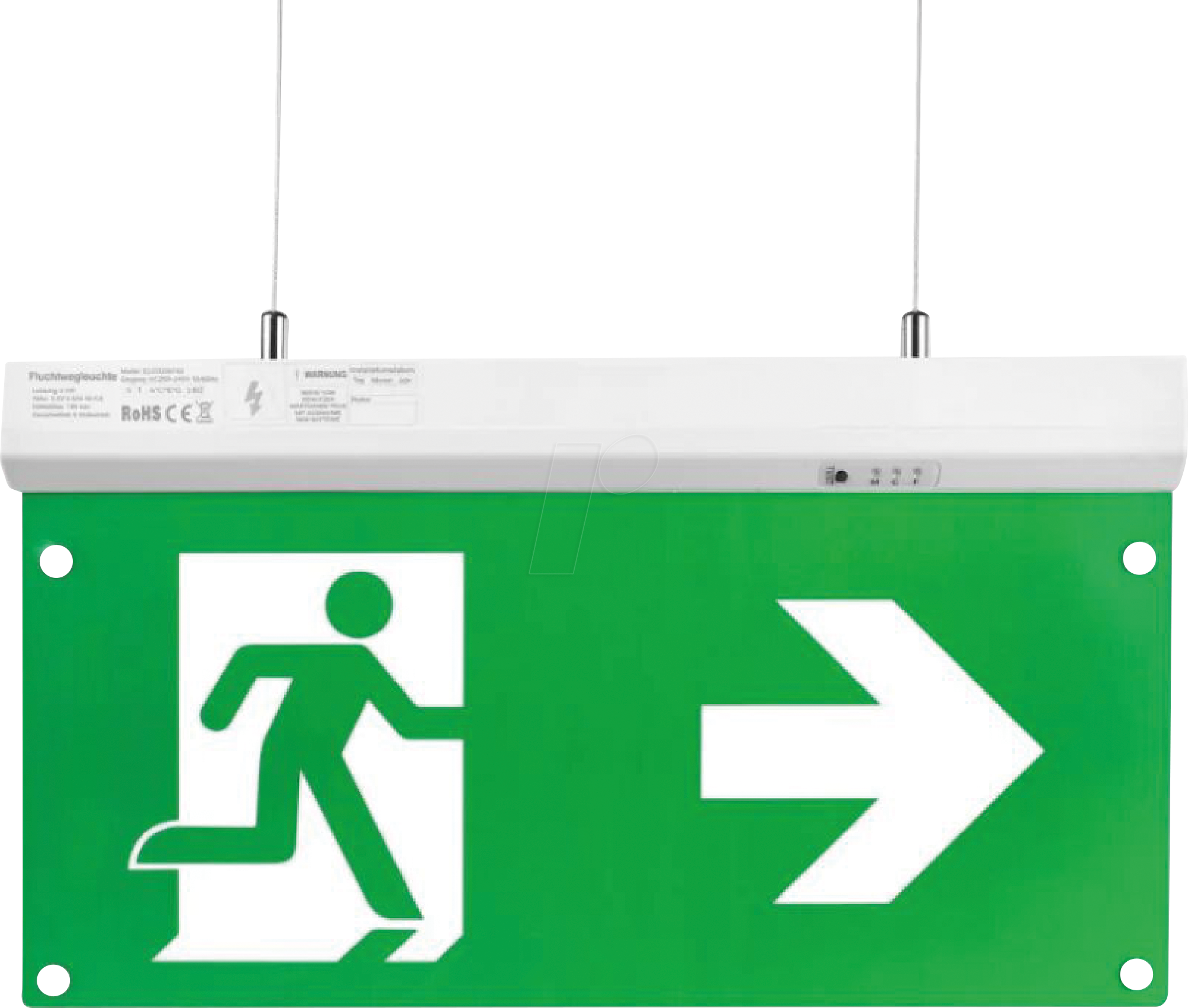 ELED 200102-8H - LED-Fluchtwegleuchte 4in1, Notlicht, Decken- und Wandmontage