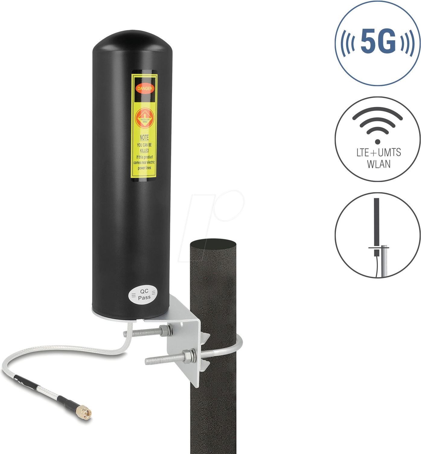 DELOCK 10037 - 5G LTE Antenne SMA Stecker, omnidirektional