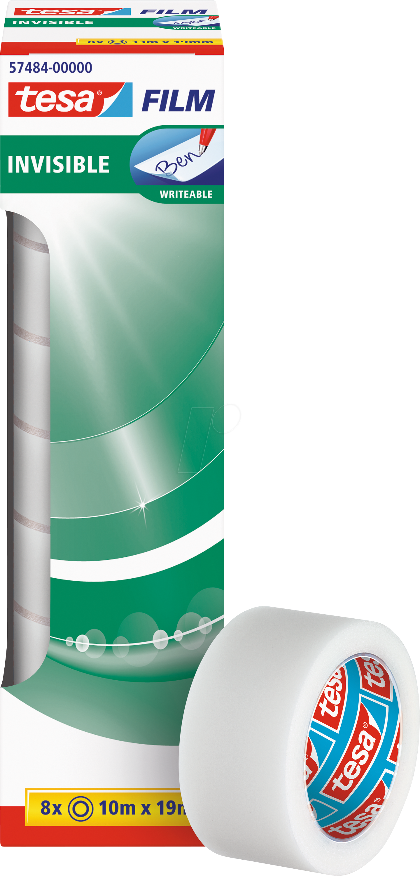 TESA 57484 - tesafilm® invisible, 10 m x 19 mm, 8 Rollen