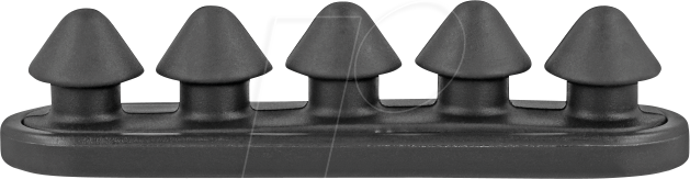 DELOCK 18444 - Kabelhalter mit 5 Durchführungen selbstklebend schwarz Set 2 Stü