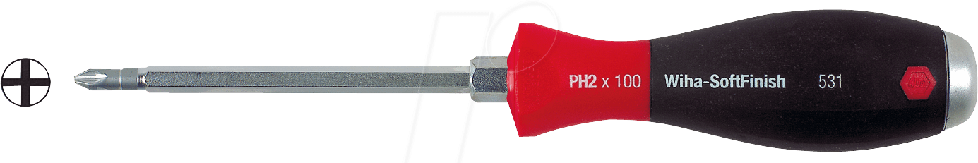 WIHA 531-3 - Schraubendreher SoftFinish®, Kreuzschlitz (PH), 3,0