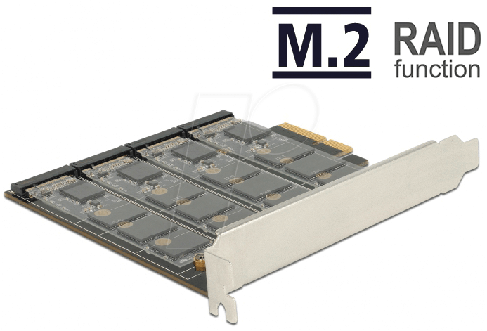 DELOCK 89888 - PCI Express Karte > 4x intern M.2 Key B mit RAID