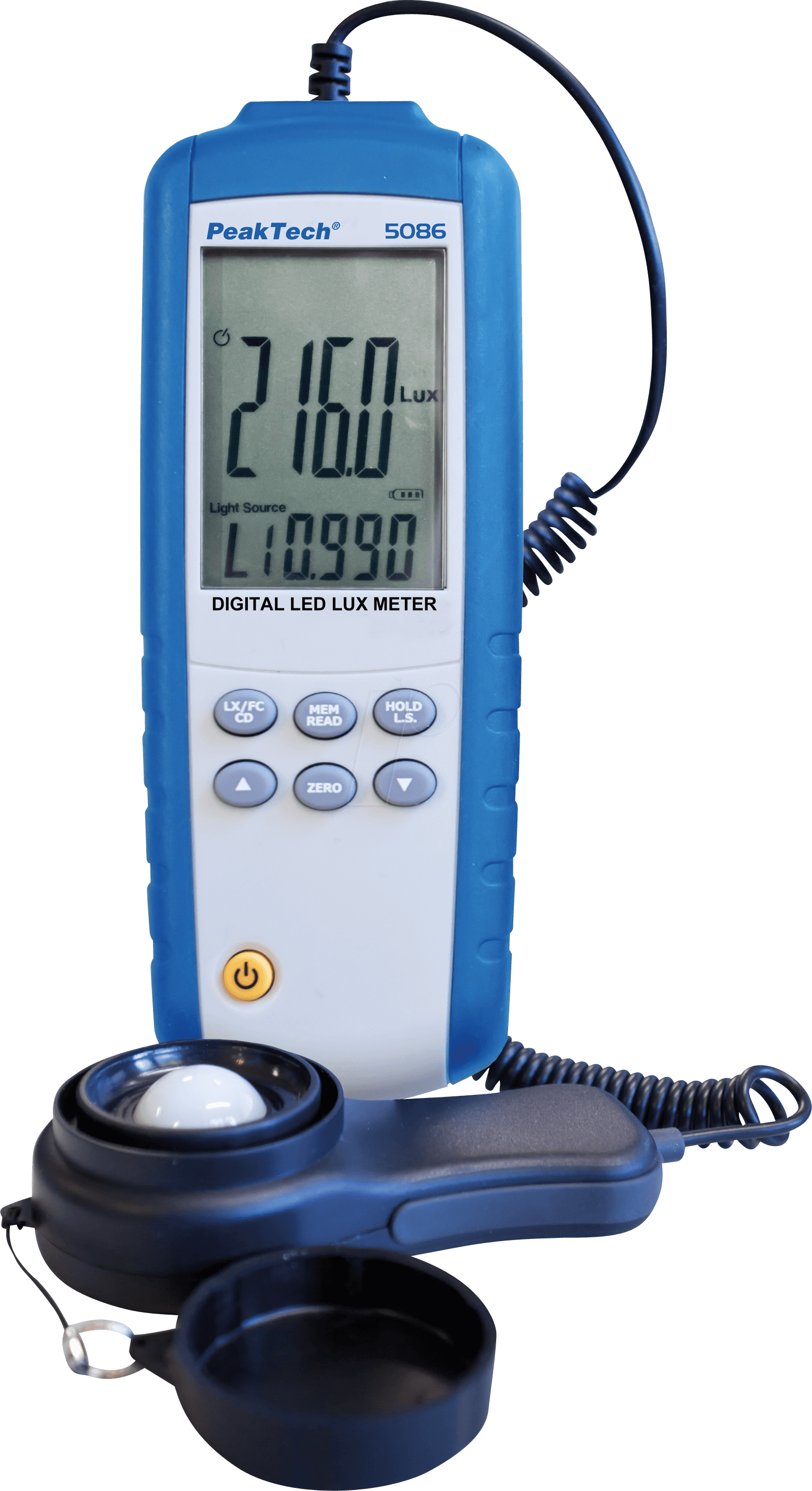 PEAKTECH 5086 - Digital-Luxmessgerät, 40 / 400 /4000 /40000 / 400000 Lux