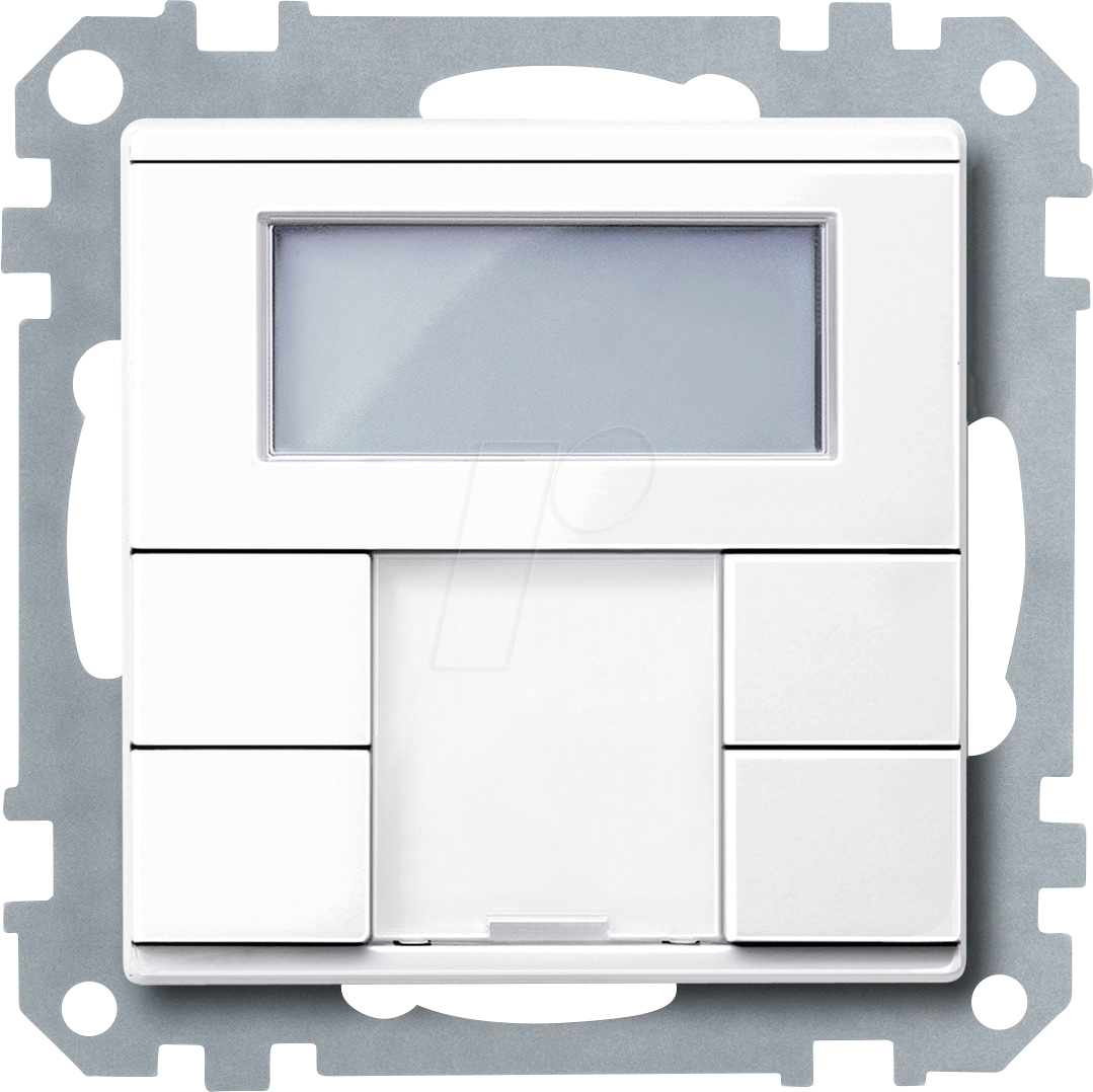 ME MEG6212-0325 - Taster 2-fach plus mit Raumtemperaturregler, aktivweiß glänzend