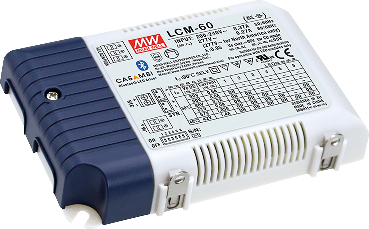 MW LCM-60DA2 - LED-Netzteil, 60 W, 0,5 A - 1,4 A, CC, DALI 2