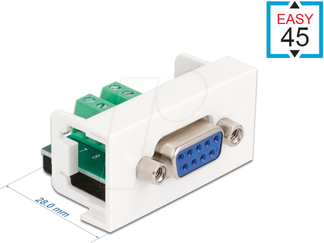 DELOCK 81350 - Easy 45 Modul D-Sub 9 Pin Buchse zu 10 Pin Terminalblock 22,5 x