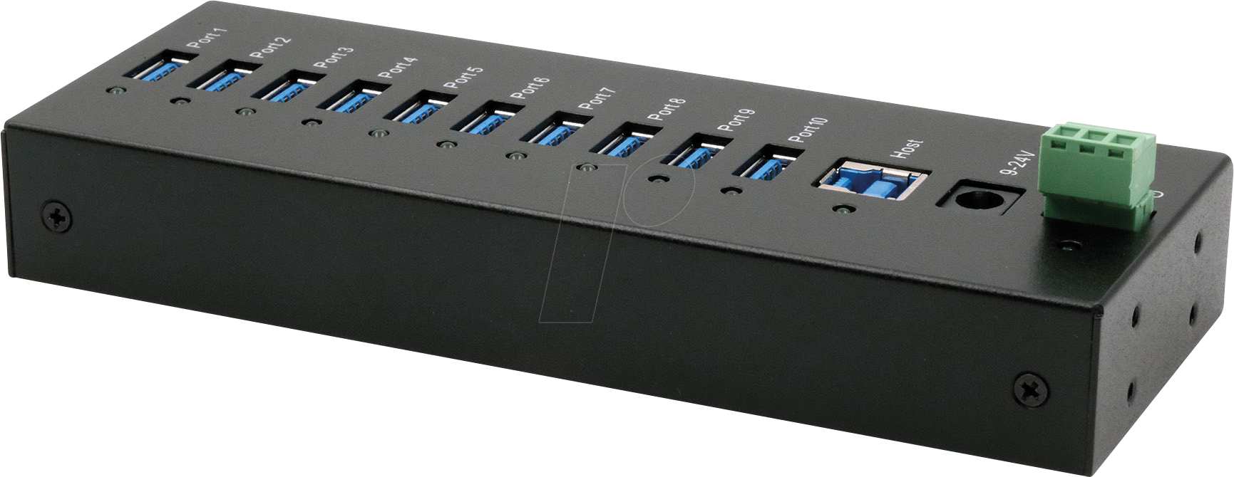 EXSYS EX11230HMS - USB 3.0 10-Port Industrie-Hub, 15 kV ESD, Tisch, Wand, Din-Rail