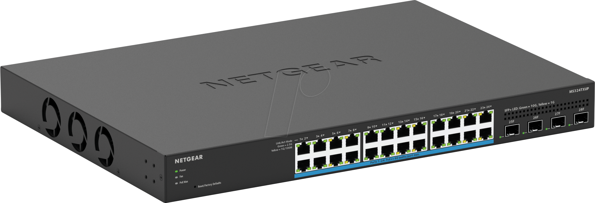 Thumbnail - NETGEAR MS324TXU - Switch, 28-Port, 2,5 Gigabit Ethernet, PoE++, SFP+