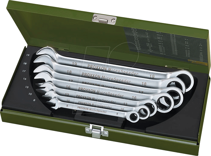 Thumbnail - PROXXON 23275 - Maul-Ringratschenschlüsselsatz, SW 8-19, 7-teilig, MicroSpeeder