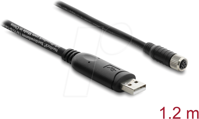 NAVILOCK 61266 - GNSS Anschlusskabel, USB 2.0 Typ-A > M8 Buchse, wasserdicht, 1,2