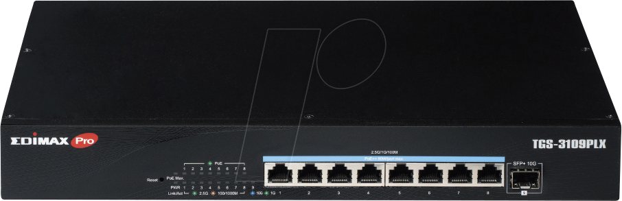 EDI TGS-3109PLX - Switch, 8-Port, 2,5 Gigabit Ethernet, PoE++, SFP+