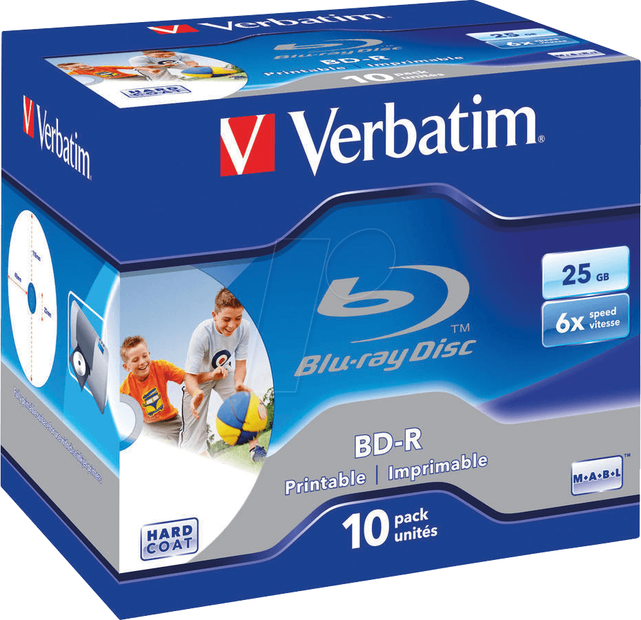 VERBATIM 43713 - BD-R, 25GB, bedruckbar, 10er Pack