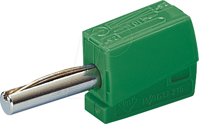 WAGO 215-411 - Bananenstecker 4 mm, CAGE CLAMP, grün