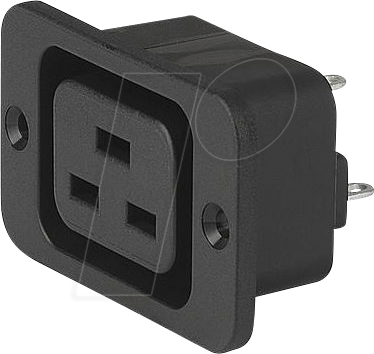 KEB 16-4 - Kaltgerätebuchse horizontaler Flansch, 16 A, C19