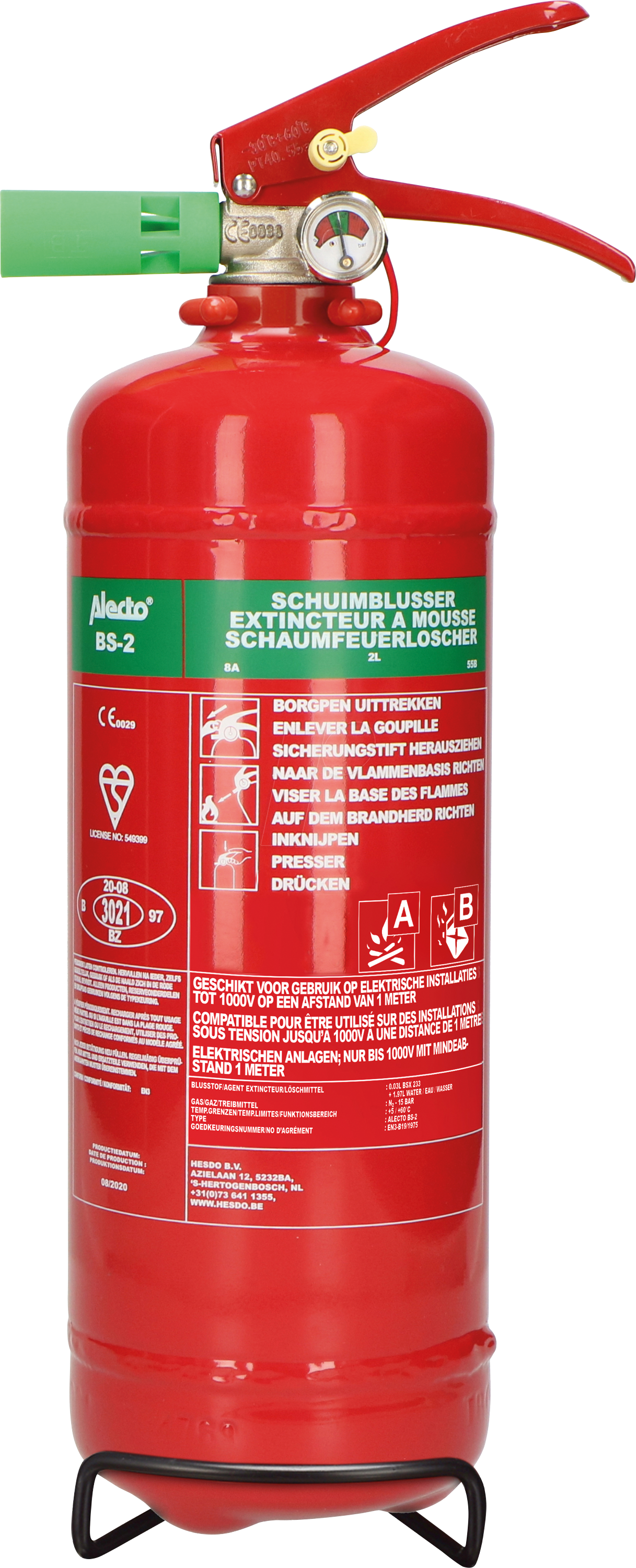 ALO BS-2 - Feuerlöscher, Schaum, 2 Liter