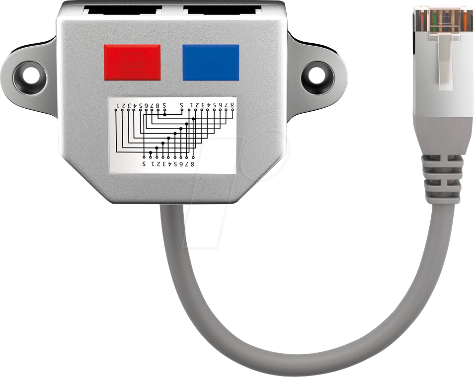 GOOBAY 68911 - RJ45 Port Doppler 2x Buchse, 1x Stecker