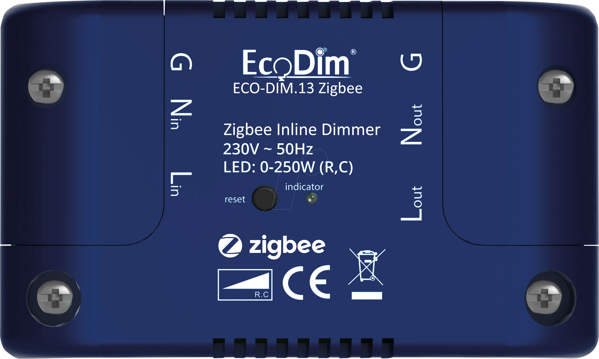 ECO-DIM.13-ZGB - Inline-Dimmer, Zigbee, 250 W, Phasenabschnitt (RC)