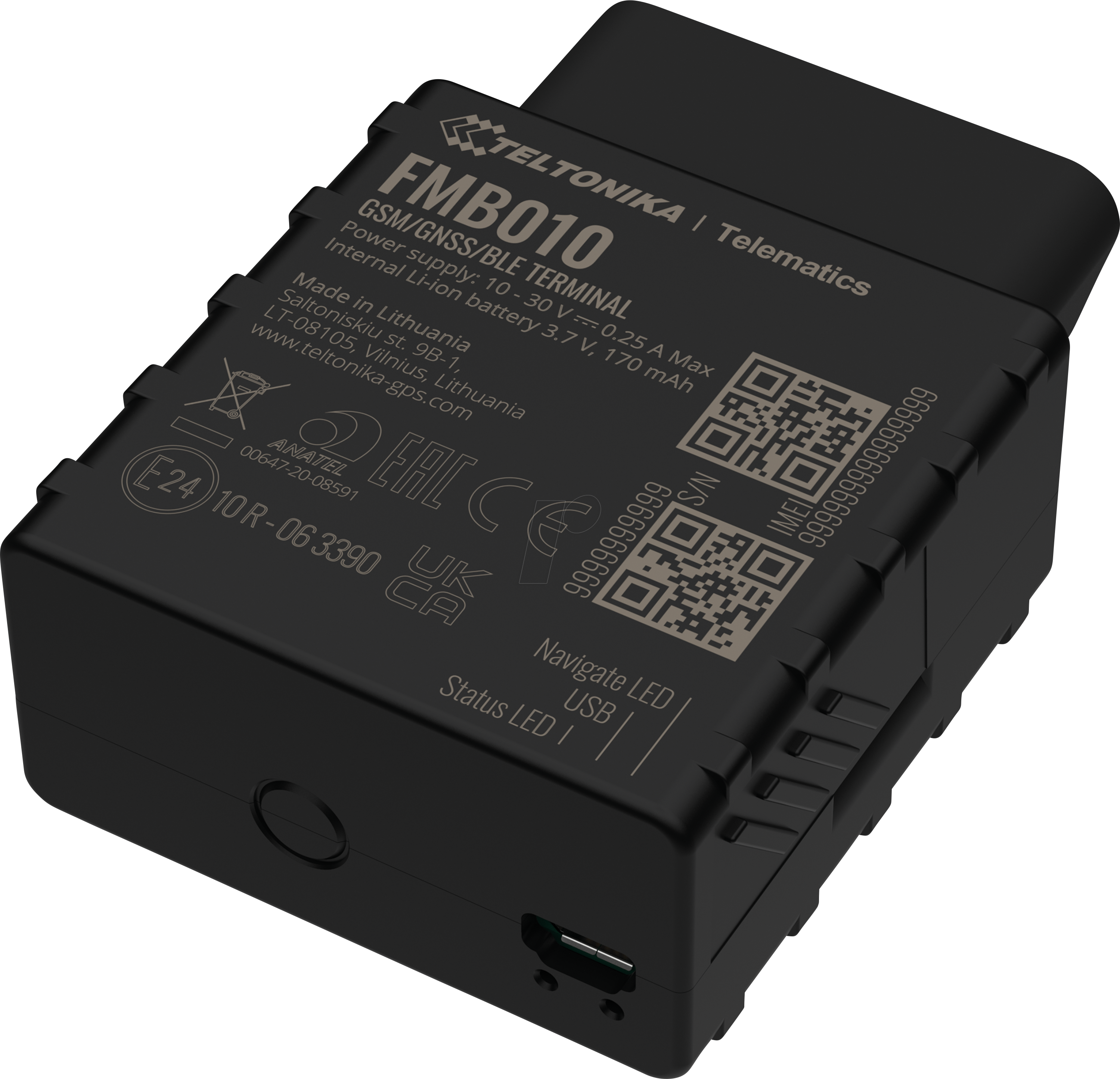 TELTONIKA FMB010 - OBD-Tracker, Plug-and-Play, GNSS, GSM, Bluetooth, CAN Daten