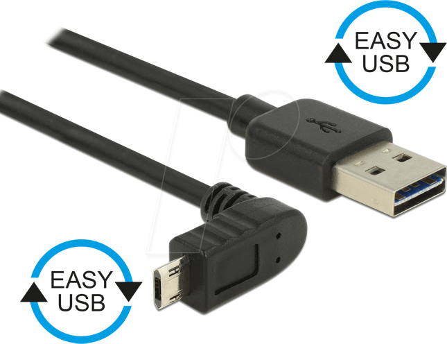 Thumbnail - DELOCK 83857 - USB 2.0 Kabel, EASY A Stecker auf Micro B Stecker, 3 m