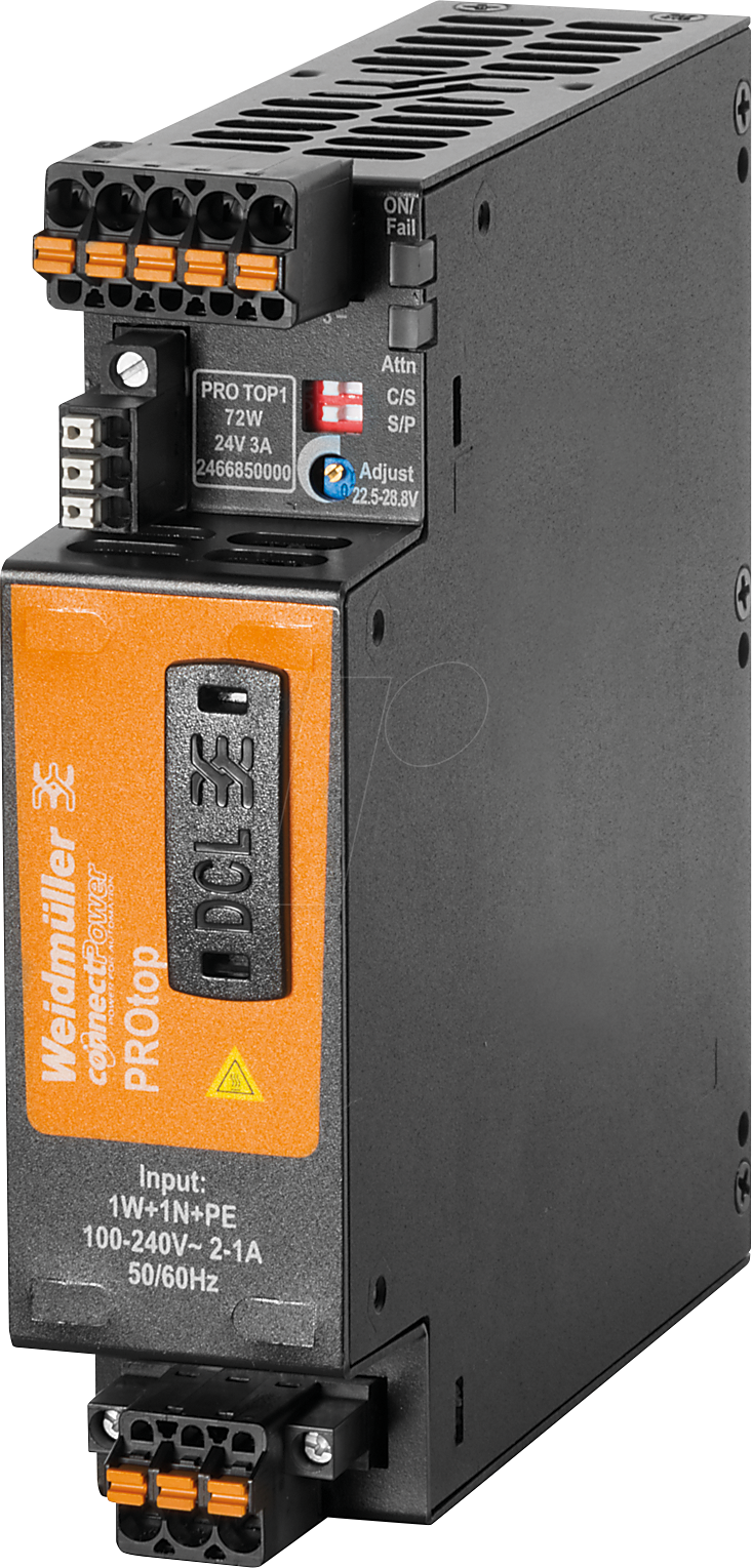 Thumbnail - WEID 2466850000 - Schaltnetzteil Hutschiene, PROtop, 72 W, 24 V ,3 A