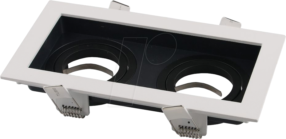 OPT 2015 - Deckeneinbauring, 2x GU10, eckig, schwenkbar, weiß/schwarz,