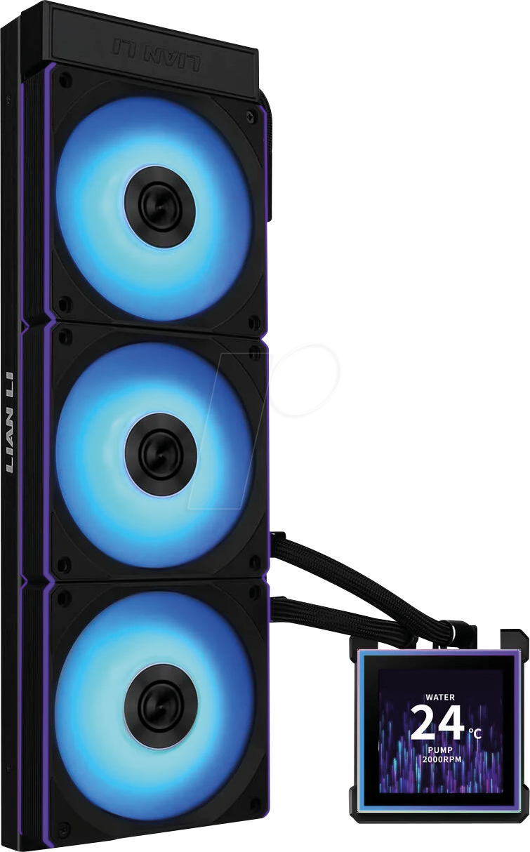 Thumbnail - LIAN HS2LCDS36CB - HydroShift II AiO-Wasserkühlung, RGB, LCD-Display, 360 mm, schwa