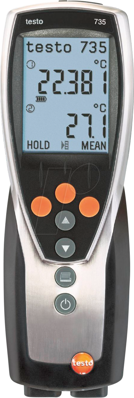 TESTO 0560 7351 - Digital-Thermometer testo 735-1, -200 bis +800 °C. Pt100, 3 Kanä