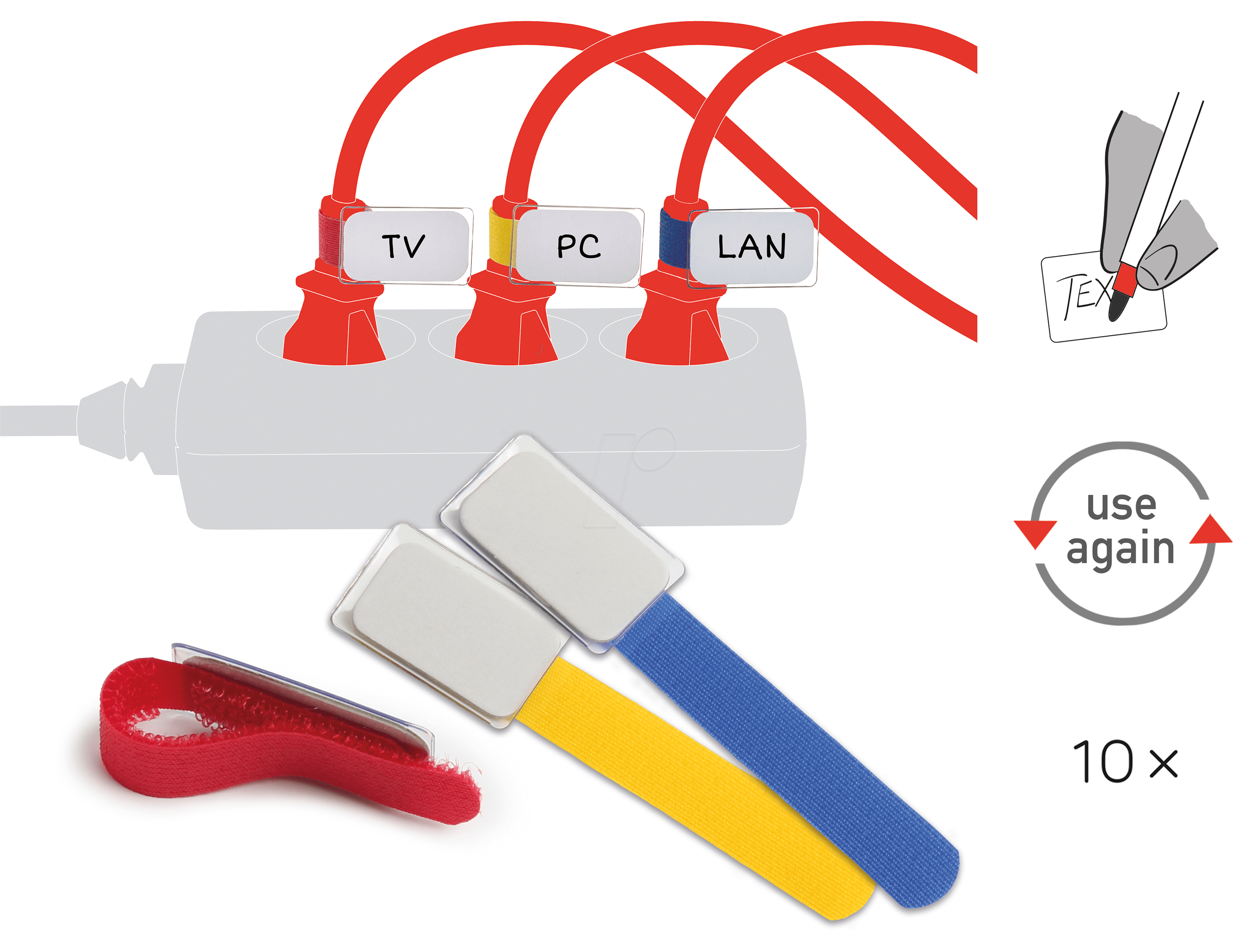 LTC 2530 - Kabelbeschriftung, 10 Stk., bunt
