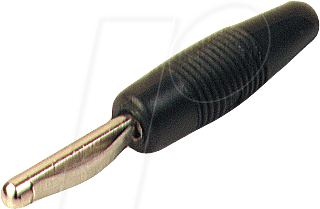 VON 30 SW - Vollkontaktstecker 4 mm, Lötanschluss, schwarz