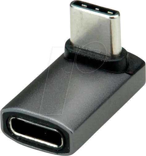 Thumbnail - ROLINE 12032934 - USB4 Adapter C Stecker > C Buchse, 8K, 90°, breit, silber