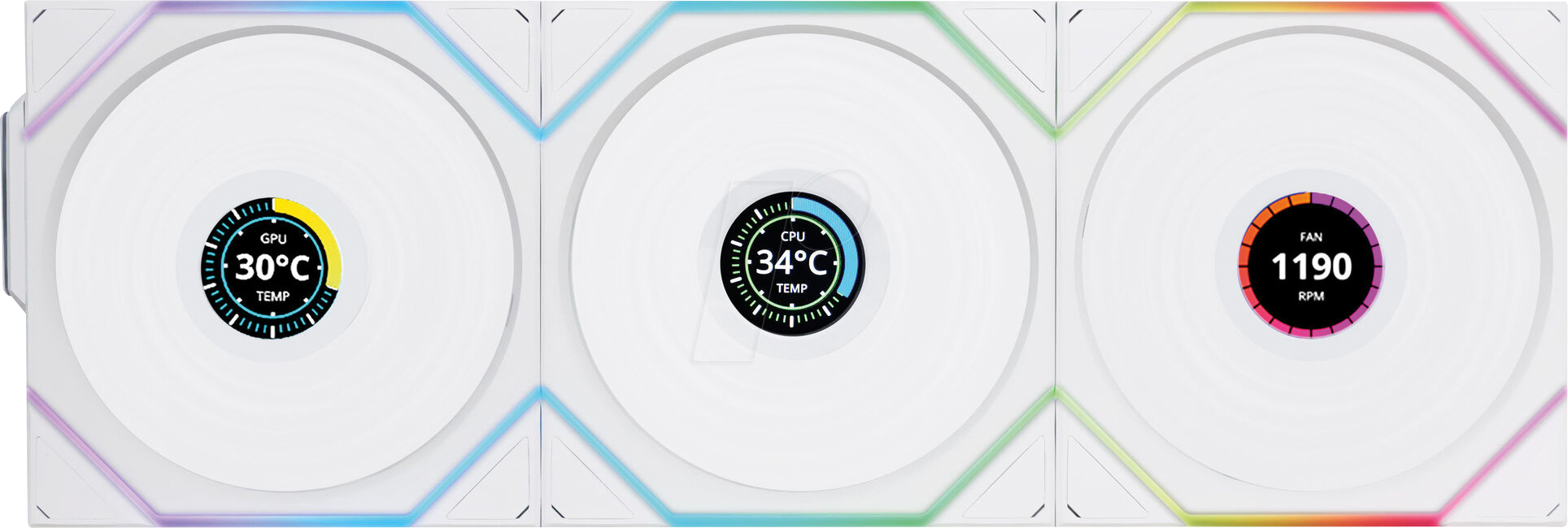 LIAN RTLLCD1W3W - Lian Li Wireless Reverse Lüfter, 3er-Pack 120 mm, weiß