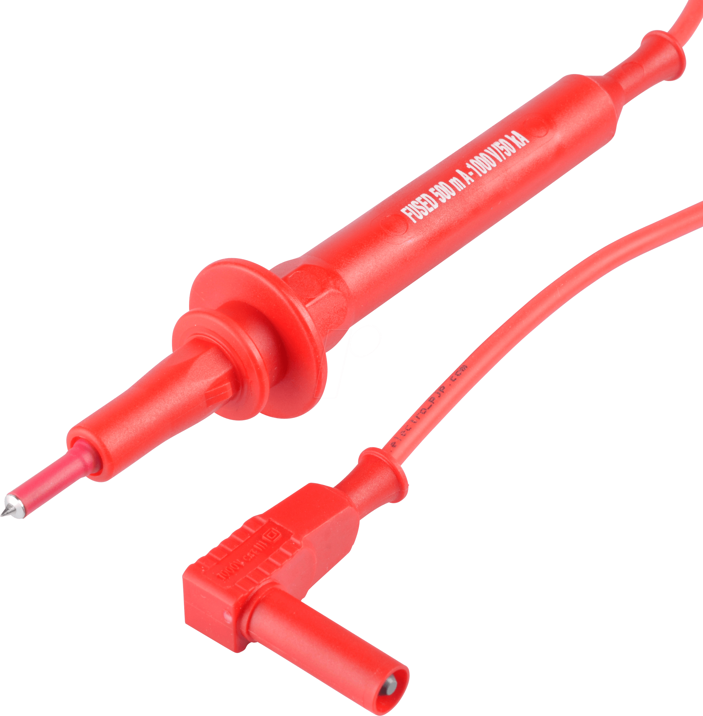 PSS 3941-05 RT - Prüfspitze mit Sicherung, 500 mA, rot, gewinkelt